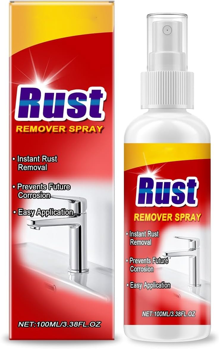 Rust Remover Spray for Metal, 100ml Heavy-Duty Rust Dissolver, Iron Stain Cleaner for Metal, Tools, Cars, Chains, Removes Rust from Multiple Surfaces, Easy-to-Use Solution - Image 1