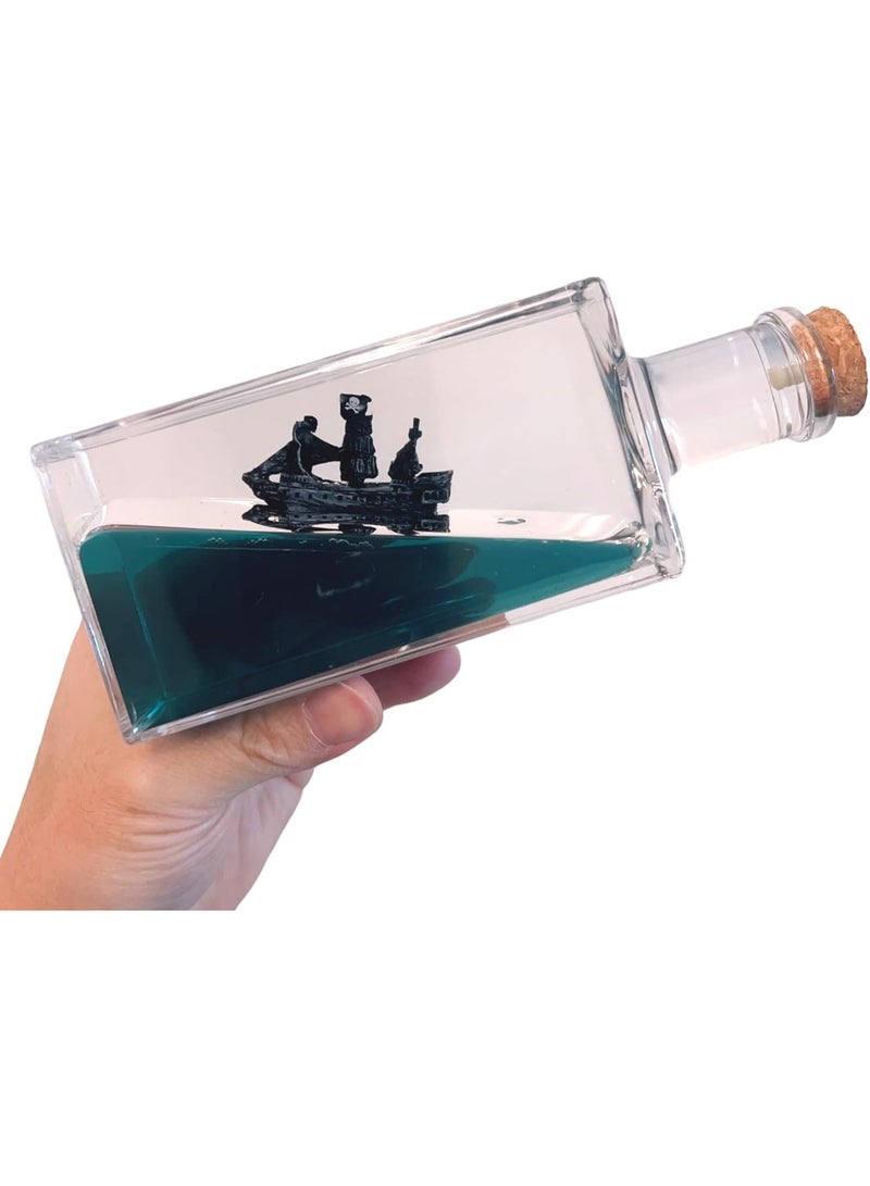 ZEshops Unsinkable Black Pearl Pirate Simulator - Wavey Boat in a Box Liquid Wave Cruise Fluid Ship Decoration - Ornament for Car, Desk, and Gifts (Black Pearl Cruise) - Image 1