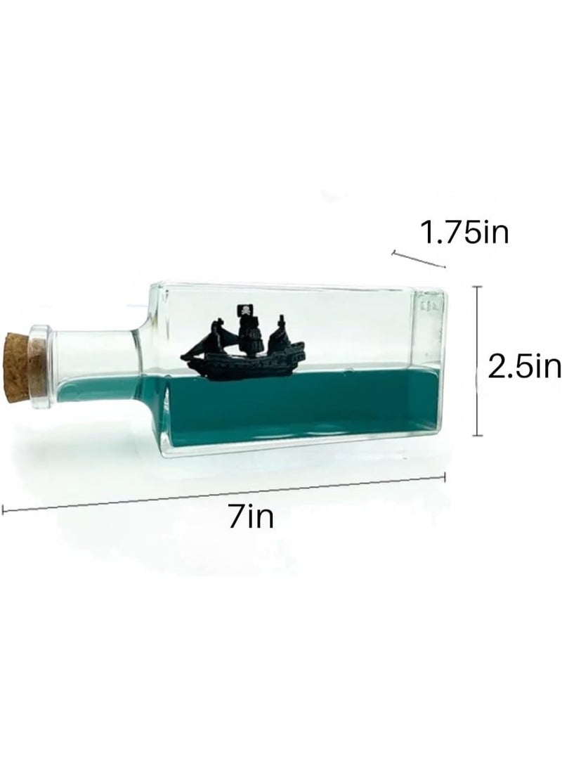 ZEshops Unsinkable Black Pearl Pirate Simulator - Wavey Boat in a Box Liquid Wave Cruise Fluid Ship Decoration - Ornament for Car, Desk, and Gifts (Black Pearl Cruise) - Image 2