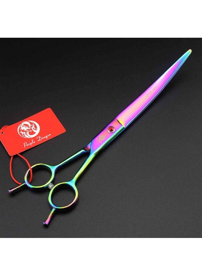 Purple Dragon 8.0 inch Dog Hair Cutting, Curved and Thinning Scissors Shear Pet Grooming Tool Kit - Image 3