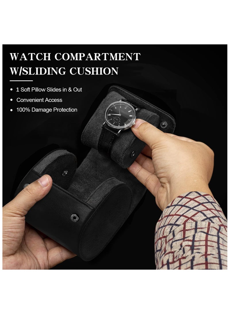 أنمي منظم ساعات، صندوق ساعات مع حامل وسادة مخملية قابلة للإزالة (أسود) - Image 2