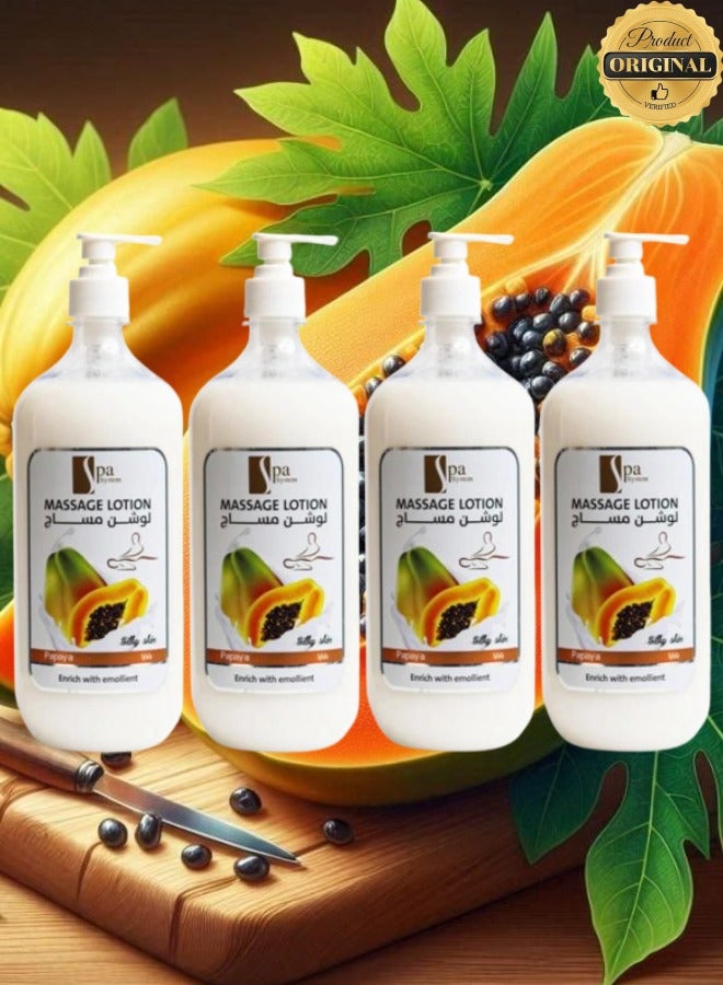 Spa System 4 Pieces Massage Lotion Papaya Enrich With Emolient - Image 1