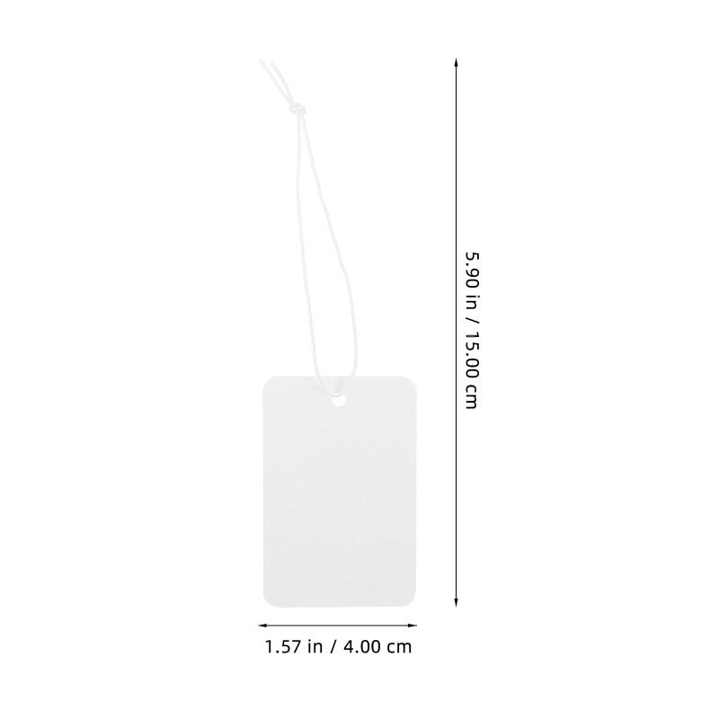 100 Pcs White Blank Price Tags With Elastic String 4x6cm For Jewelry Clothing Retail - Image 3