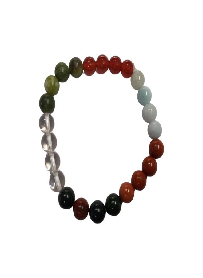 rocksmins Bracelet for Aries (Mesh) Zodiac Sign Natural Original Crystal Real Stone Reiki Healing Crystal Positive Energy Attraction Stylish for Men Women Boy Girl Unisex 8mm Beads Stretchable - Image 1