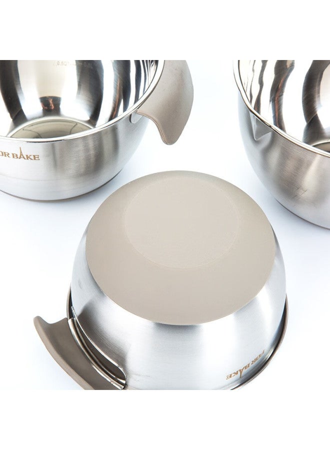 For Bake 20cm Stainless Steel Mixing Bowl With Handle, Cream Whipper, Beating Bowl, Deep And Thick With Measurement Markings - Image 5