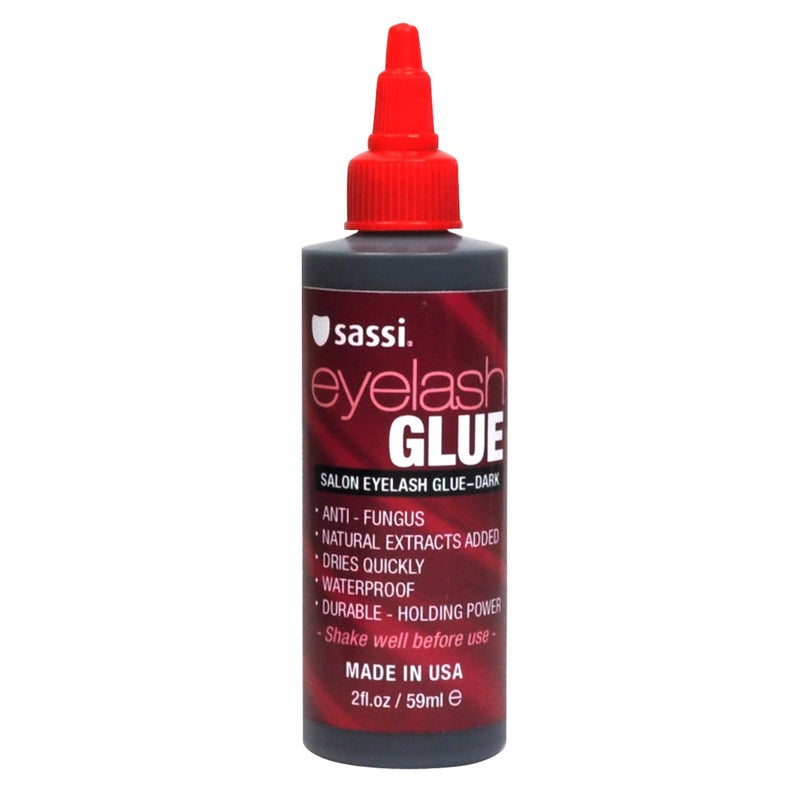Sassi Eyelash Glue Dark 2oz | Quick-Drying, Natural Extract Formula, Waterproof, Durable Hold, Long-Lasting, Lash Adhesive | Made in USA - Image 1
