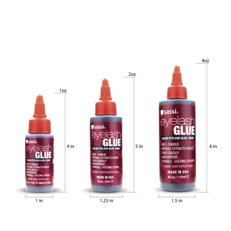 Sassi Eyelash Glue Dark 2oz | Quick-Drying, Natural Extract Formula, Waterproof, Durable Hold, Long-Lasting, Lash Adhesive | Made in USA - Image 2