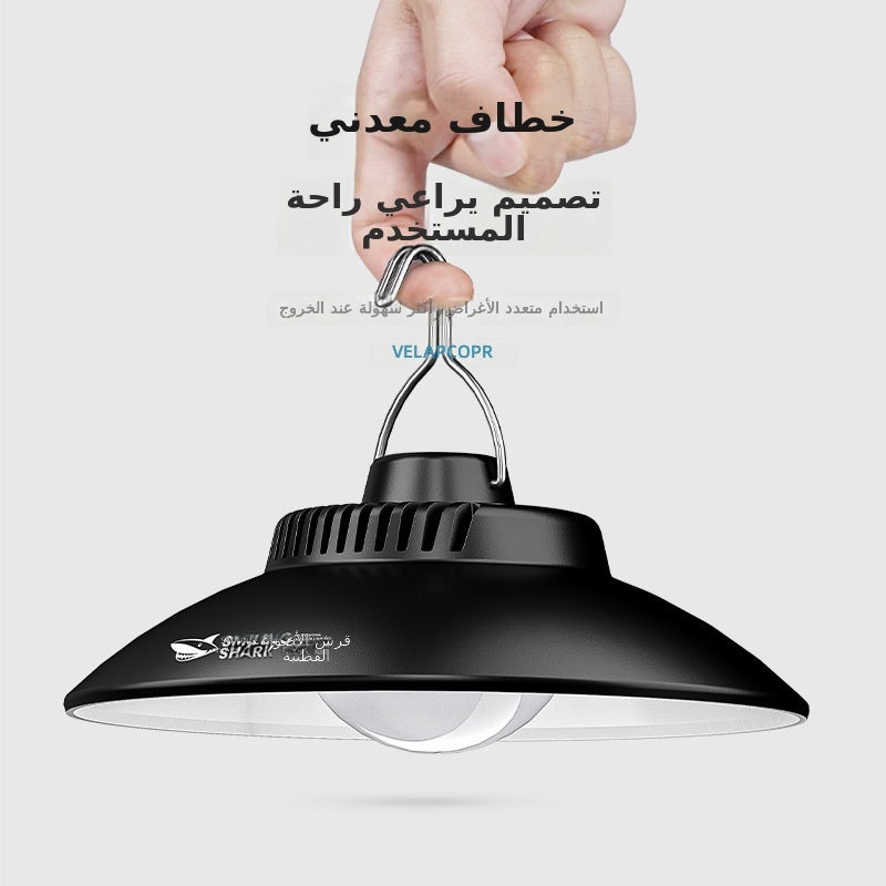 القرش المبتسم مصباح التخييم الخارجي من سمايلينغ شارك - مصباح طوارئ بطارية قابلة لإعادة الشحن للإضاءة المحيطة في الأسواق الليلية - Image 5