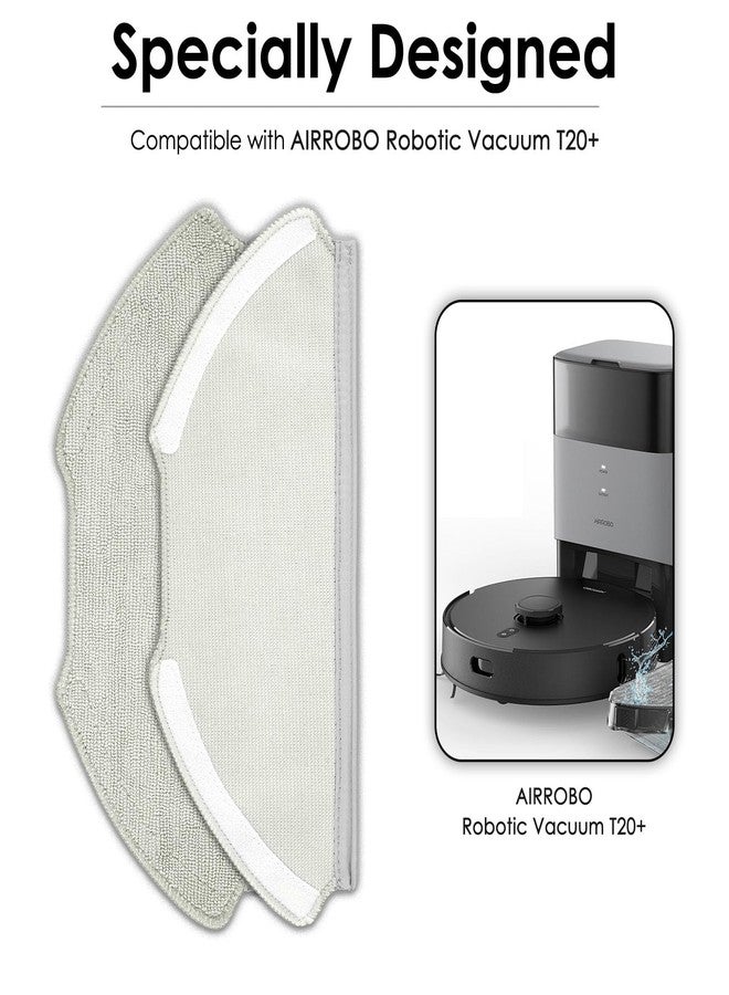 CHAIN PEAK (4 Pack) T20+ Replacement Mop Pads Compatible with Airrobo T20+ Robot Vacuum Cleaner, Washable Replacement Mop Cloths, Mop Pad Accessories Kit - Image 5