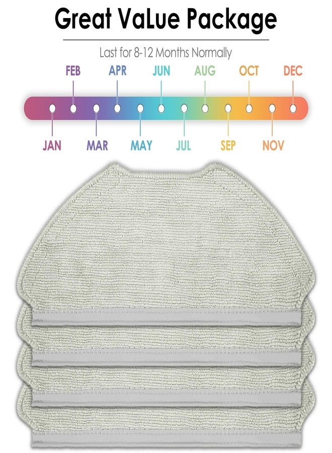 CHAIN PEAK (4 Pack) T20+ Replacement Mop Pads Compatible with Airrobo T20+ Robot Vacuum Cleaner, Washable Replacement Mop Cloths, Mop Pad Accessories Kit - Image 4
