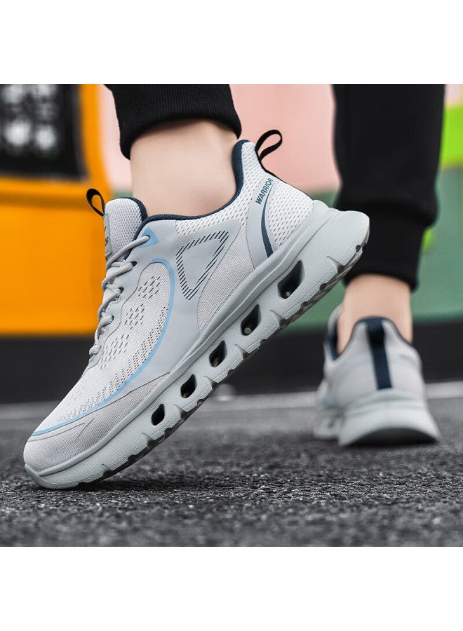 Pull Back Huili Men's Mesh Walking Shoes, Breathable Thick-soled Casual Shoes For Spring, Summer And Autumn, Wxy4487, Gray-blue, Size 39 - Image 4