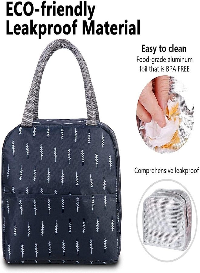 STARFLYER Insulated Lunch Bag Women Girls, Reusable Cute Tote Lunch Box for Adult & Men, Leakproof Cooler Lunch Bags for Work Office Travel School Picnic. (Blue Tree) - Image 5