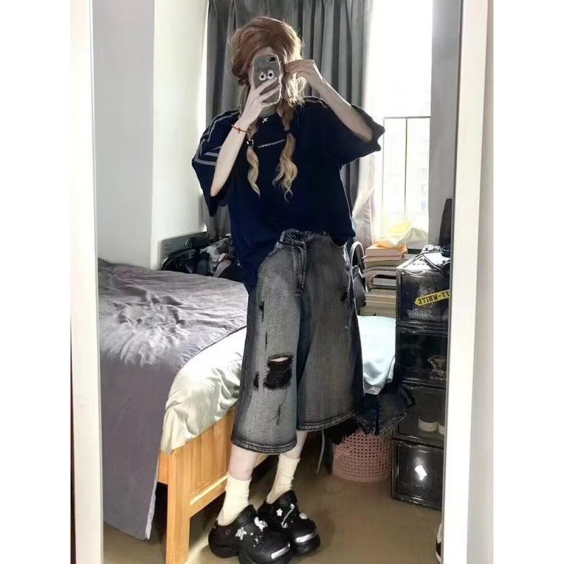 Unisex Casual Daily Denim Jeans - Image 2