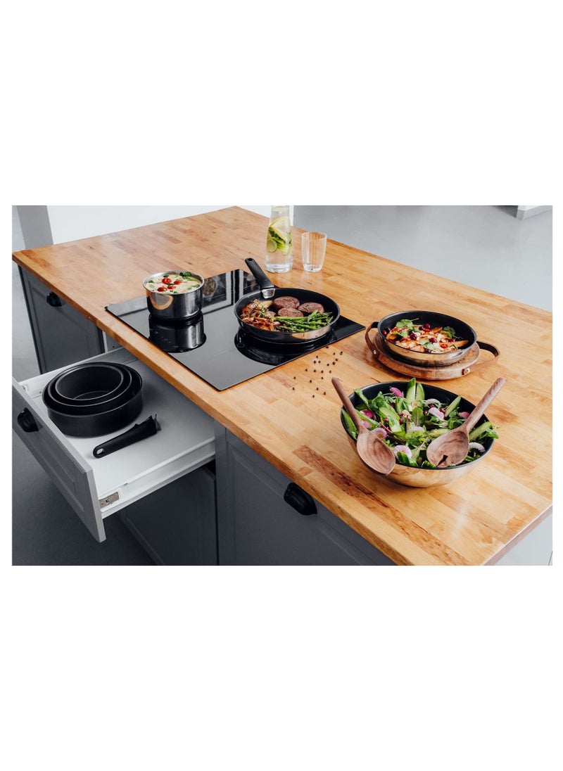 Tefal - Tefal Ingenio L99330 Premium Handle Removable With Red or Black Button Compatible With All Tefal Ingenio Pans and Pots 100 Percent Safe Black Ingenio Handle Stainless Steel Insert - Image 1