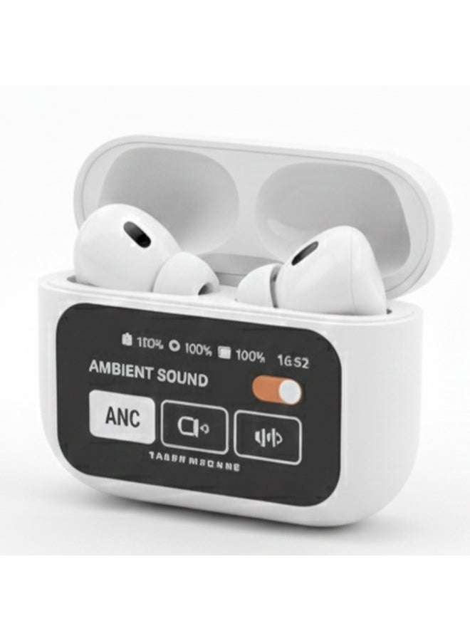 True Wireless ANC/ENC Earbuds with Touchscreen Control, Effective Noise Reduction Technology and Stylish Design - White - Image 1