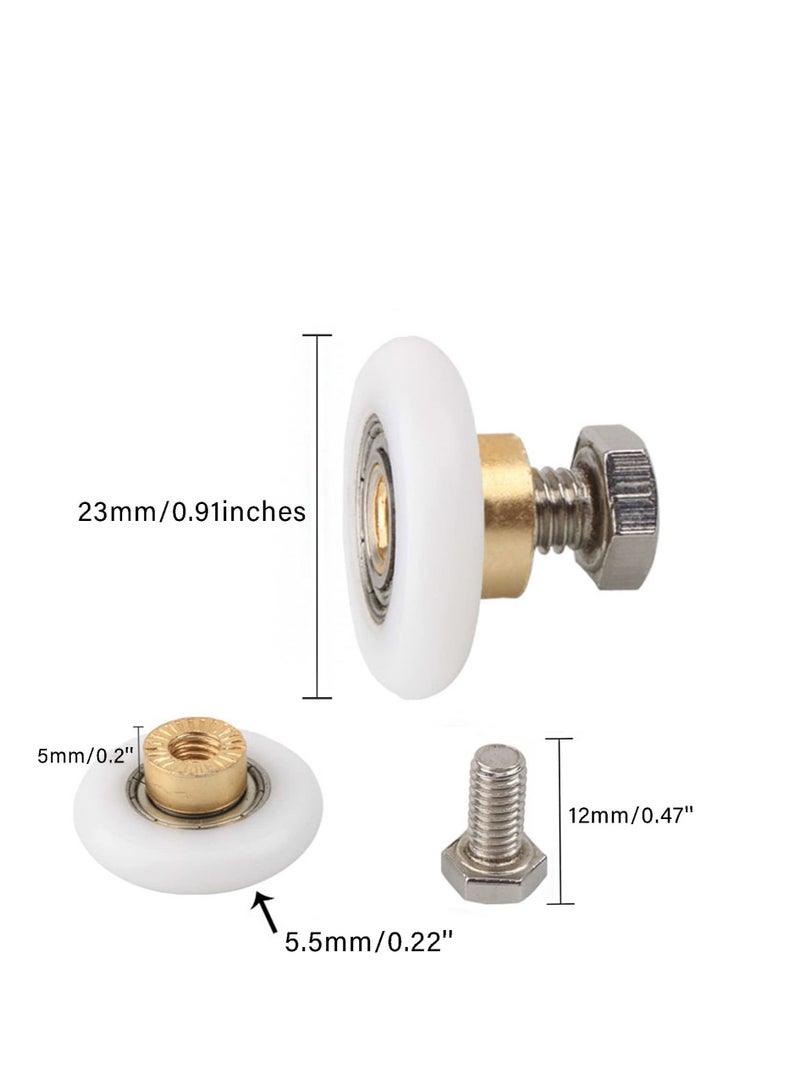 Y&D Shower Door Rollers 23mm, Wheel Roller Sliding with Screw for Showers Massage Cabins and bathtubs(4 Pieces)  - Image 2