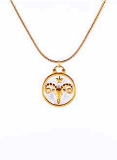 The Black Pearl Accessories Stainless Steel Necklace Golden Zodiac Series "Aries"  - Image 1