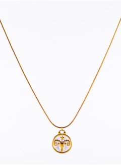 The Black Pearl Accessories Stainless Steel Necklace Golden Zodiac Series "Aries"  - Image 2