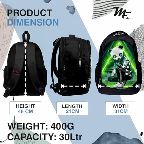 Myfav MY FAV 16 Inch Anime Design Printed Backpack | Durable Polyester 30L Anime Print Bag | Multiuse Laptop Backpack for School, College, Office & Travel | Long-Lasting Print | Spacious & Lightweight - Image 3