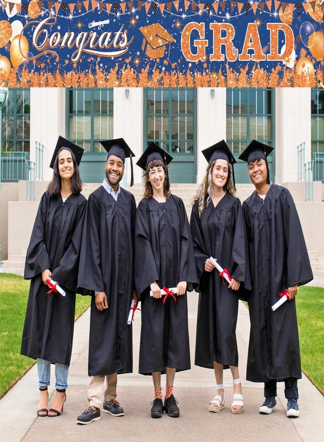 Yoirrat Blue Orange Congrats Grad Banner 2026 Blue Orange Graduation Decoration Yard Banner, Graduation Party Yard Banner for Class of 2026 High School College Graduation Party 118x23.6'' - Image 3