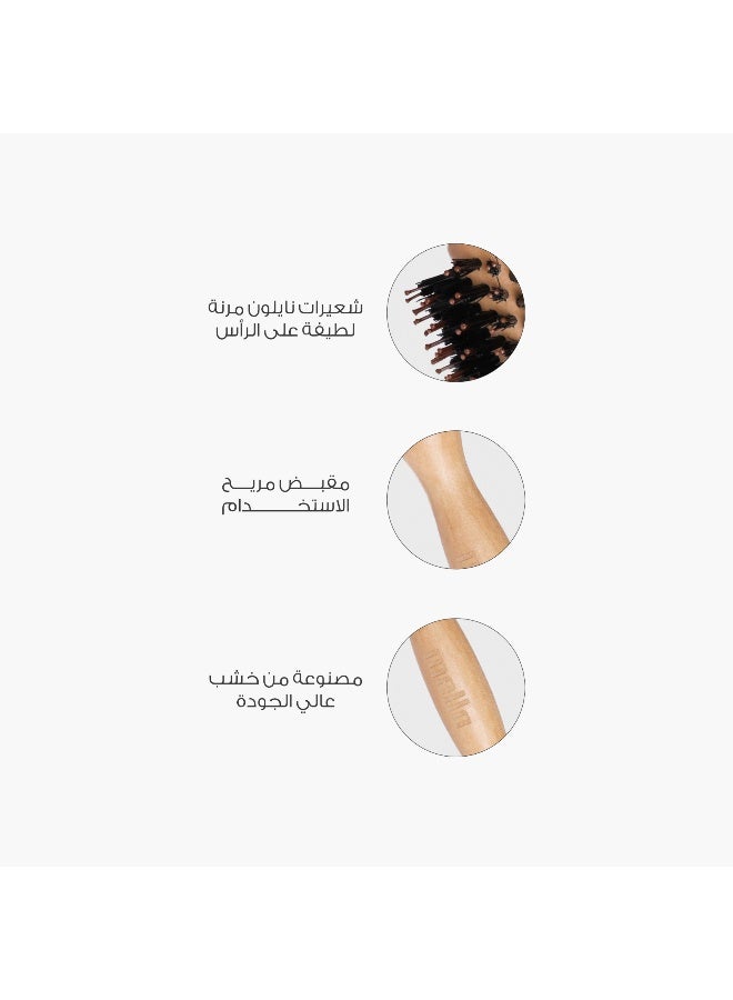 Mella Wooden Handle Round Hair Brush - Image 3