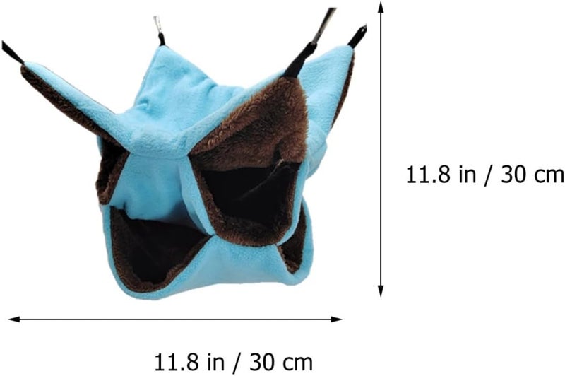 Plush Hamster Hammock Bed 3pcs, Three-Layer Suspensible Pet Nest 30x30cm, Warm Hanging Small Animal Bed for Hamsters, Gerbils, and Small Pets - Image 2