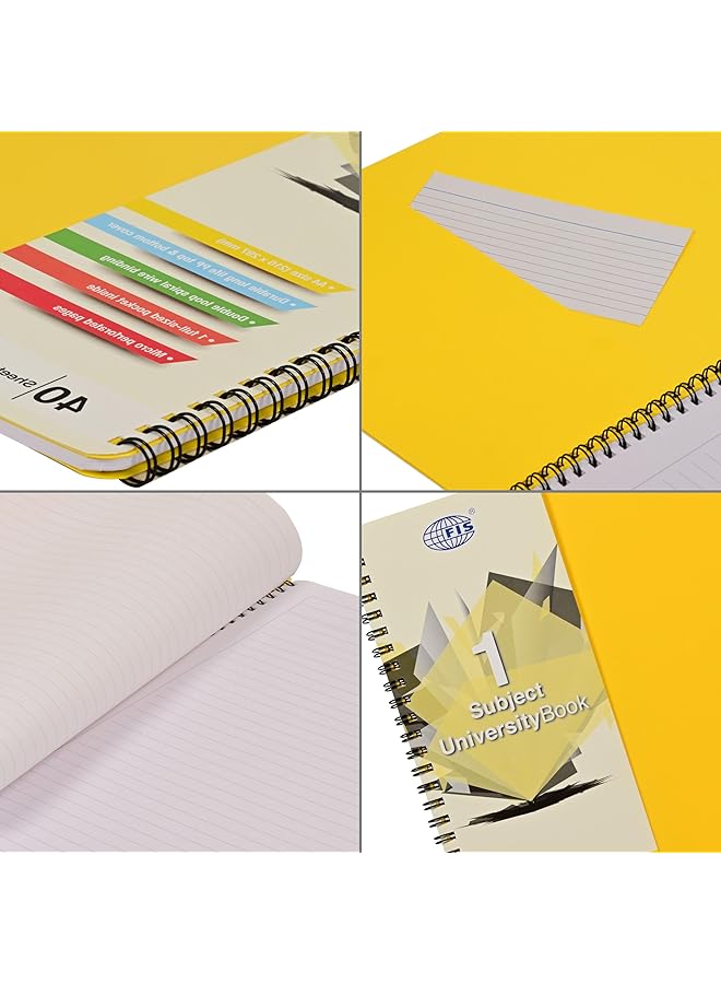 erorex University Book Spiral Pp Neon Soft Cover 1 Subject A4 Size 210X297Mm 40 Sheets Lemon Color Fsub1Spple - Image 3