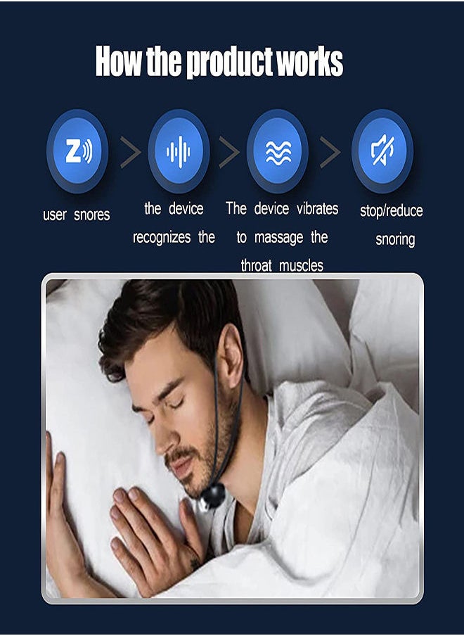 SYOSI - Smart Throat Anti Snoring Device, Snoring Detection by Impulse Sense, USB Rechargeable, Adaptive Adjustment, Snore Stopper Solution for Men and Women, Electric Stop Snoring for Deeply Sleep - Image 1