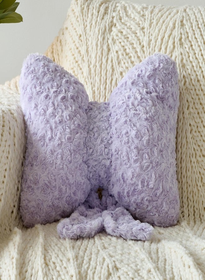 Ddliury Bow Pillow, Decorative Bow Pillows with Soft Plush for Couch Bed, Bow Shaped Throw Pillow Room Decor for Bedroom, Bow Decorative Pillow for Living Room (Lavender Purple, Small-12 Inches) - Image 1