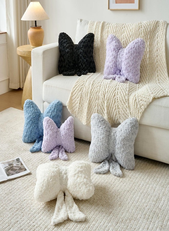 Ddliury Bow Pillow, Decorative Bow Pillows with Soft Plush for Couch Bed, Bow Shaped Throw Pillow Room Decor for Bedroom, Bow Decorative Pillow for Living Room (Lavender Purple, Small-12 Inches) - Image 3
