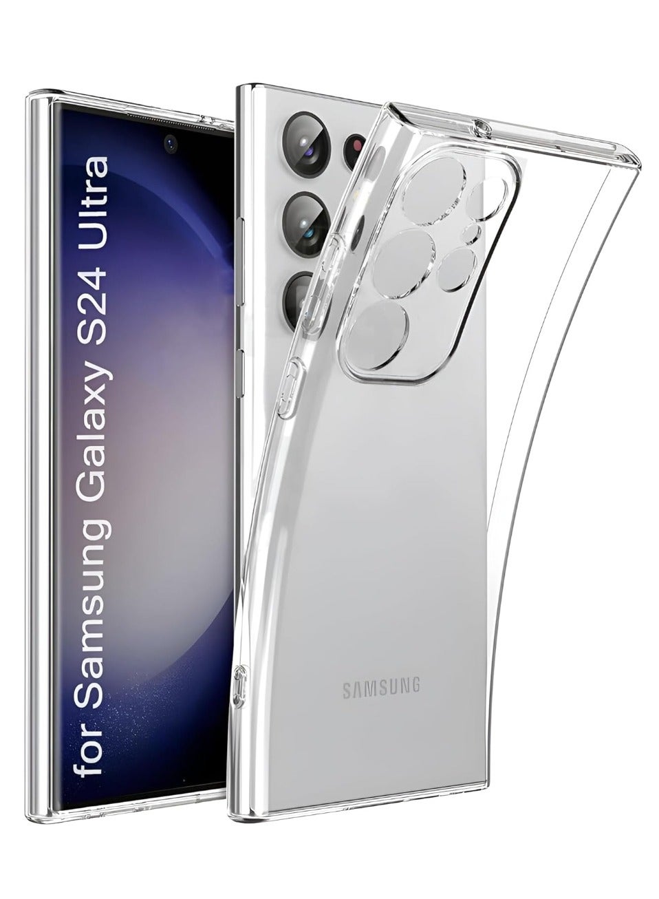 BORTONY Samsung Galaxy S24 Ultra Case Transparent Yellowing Resistant Anti-Scratch Shockproof Bumper Drop Protection Phone Case Cover for Samsung Galaxy S24 Ultra