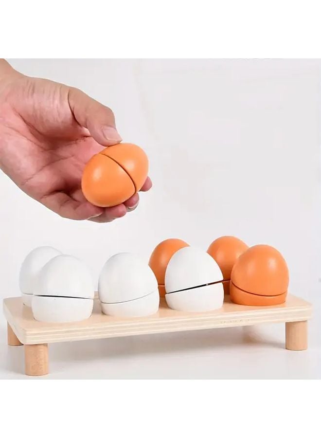 Wooden Play Eggs Set With Holder And Cutter Easter Gift For Kids 3 Years - Image 5