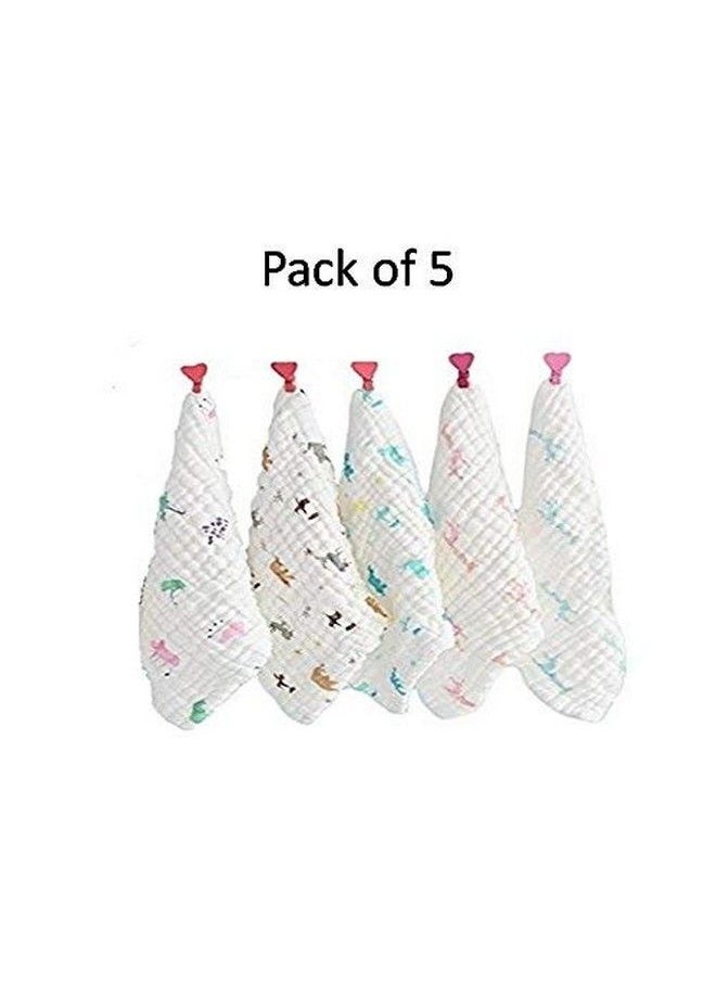 MOM'S HOME - Organic Baby Wash Towel Combo Set1 Muslin Towel 100X100 Cm And Set Of 5 Multipurpose Baby Wash Cloth (30X30 Cm) - Image 1