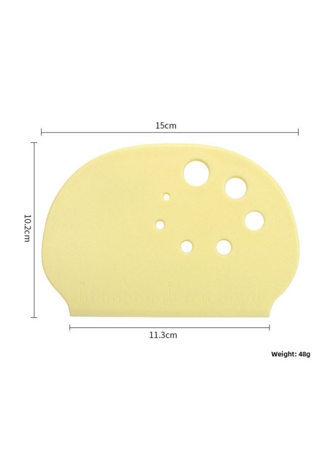 Generic - Thickened PP Semicircle Flour Cutter With Scale Dough Cutter Vegetable Leaf Stripper Cake Cream Scraper-颜色:新款创意刮板-北欧黄 - Image 1