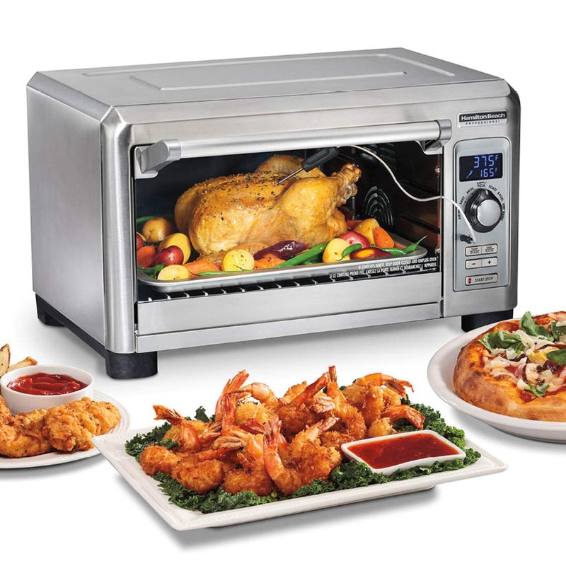 Hamilton Beach Professional Hamilton Beach Professional SureCrisp Digital Toaster Oven Air Fryer Combo 1500W Fits 12 Pizza 6 Slice Capacity Temperature Probe Stainless Steel 31243