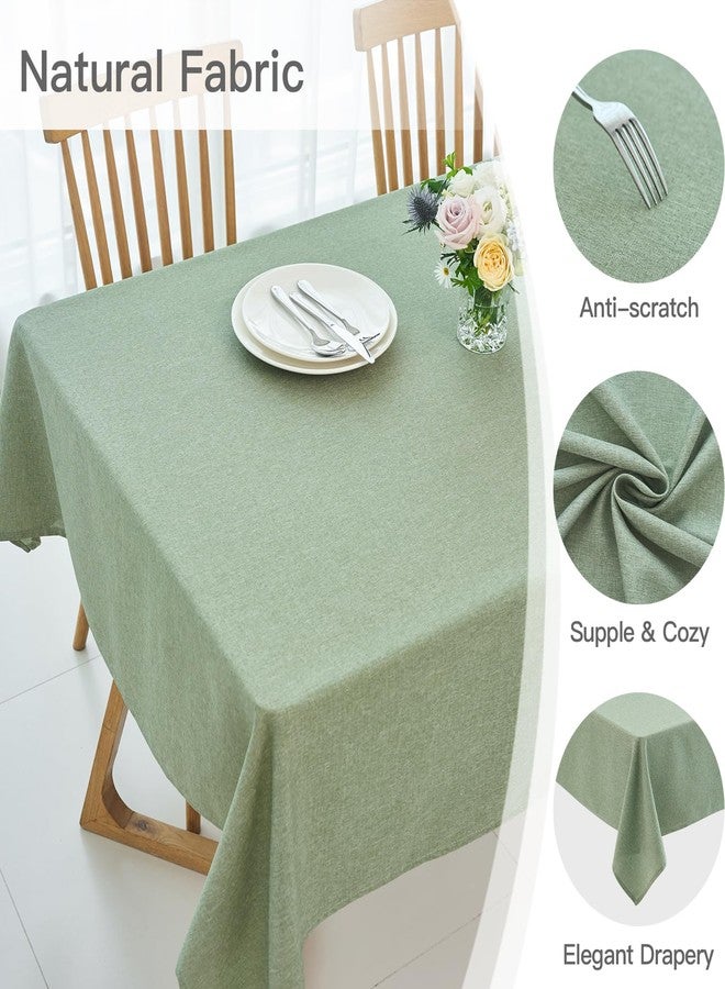 maxmill Rectangle Linen Textured Tablecloth Waterproof Spillproof Wrinkle Free Washable Fabric Table Cloth Kitchen Dining Tabletop Decoration Table Cover for Holiday Party, 52 x 70 Inch, Sage Green - Image 4