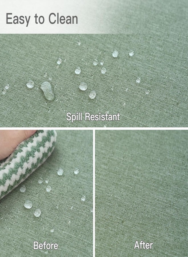 maxmill Rectangle Linen Textured Tablecloth Waterproof Spillproof Wrinkle Free Washable Fabric Table Cloth Kitchen Dining Tabletop Decoration Table Cover for Holiday Party, 52 x 70 Inch, Sage Green - Image 5