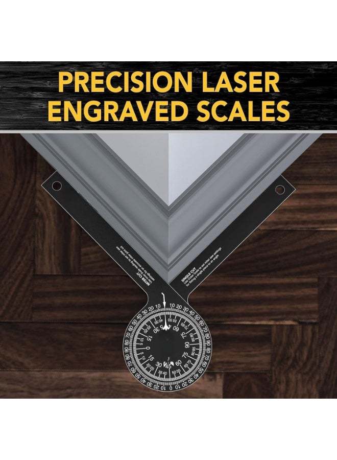 منقلة منشار ميتري من الألومنيوم | محدد زوايا مقاوم للصدأ 7 بوصات، مزود بمقاييس دقيقة محفورة بالليزر. - Image 5