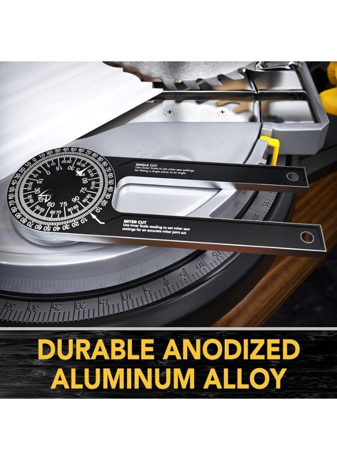 منقلة منشار ميتري من الألومنيوم | محدد زوايا مقاوم للصدأ 7 بوصات، مزود بمقاييس دقيقة محفورة بالليزر. - Image 2