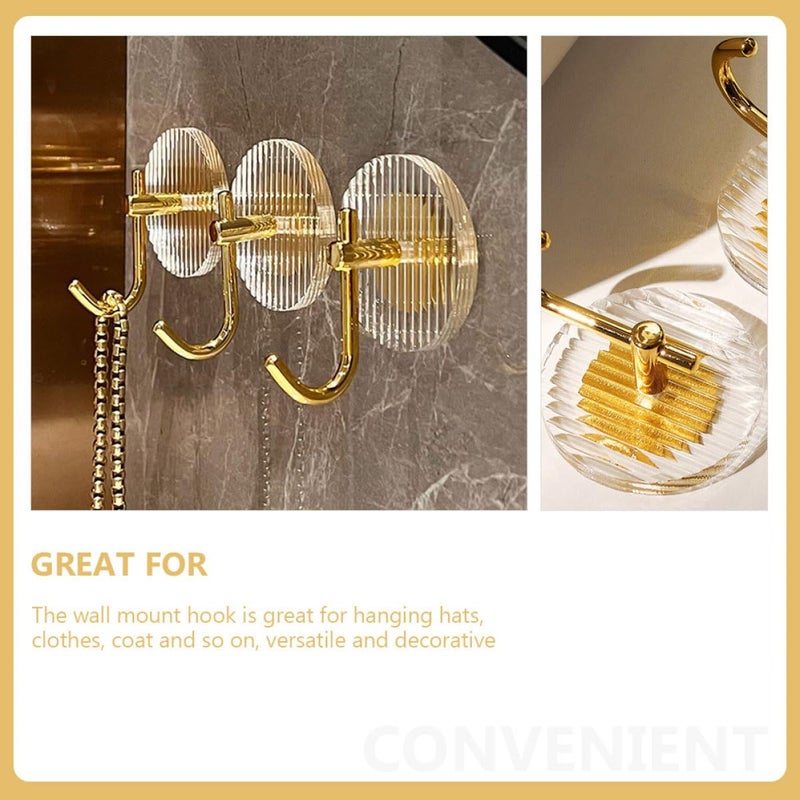 Gold Acrylic Adhesive Wall Hooks Heavy Duty Bathroom Door Towel Hanger Traceless - Image 4