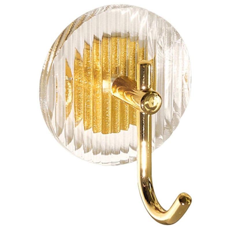 Gold Acrylic Adhesive Wall Hooks Heavy Duty Bathroom Door Towel Hanger Traceless - Image 2