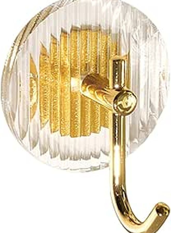 Gold Acrylic Adhesive Wall Hooks Heavy Duty Bathroom Door Towel Hanger Traceless - Image 1