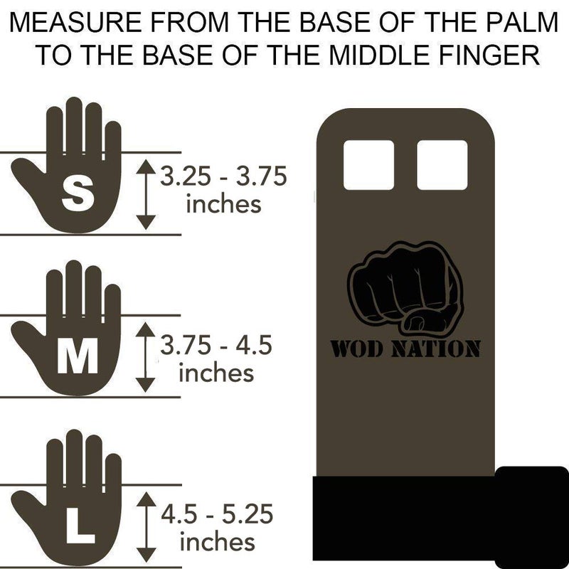 WOD Nation Barbell Gymnastics Grips for Pull-up Training - Black, Large - Leather Pull-Up Palm Grips & Kettlebell Hand Protector for Barbells - Image 2