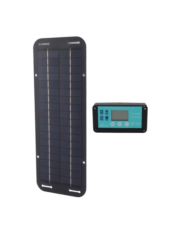 Thoraya 20W Solar Panel Black Solar Cell with Waterproof MPPT Controller for RV Home Vehicle Travel Camping  - Image 1
