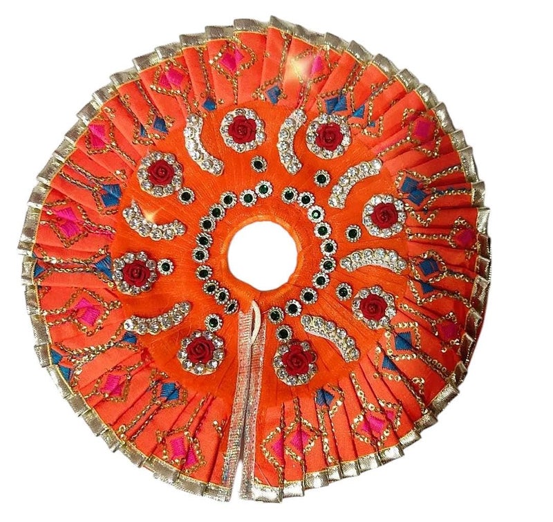 Partish Laddu Gopal Dress with Pagdi and Patka l Ladoo Gopal Dress l Kanha Ji Dress Size 1 2 4 5 6 (Orange, Size 5) - Image 3