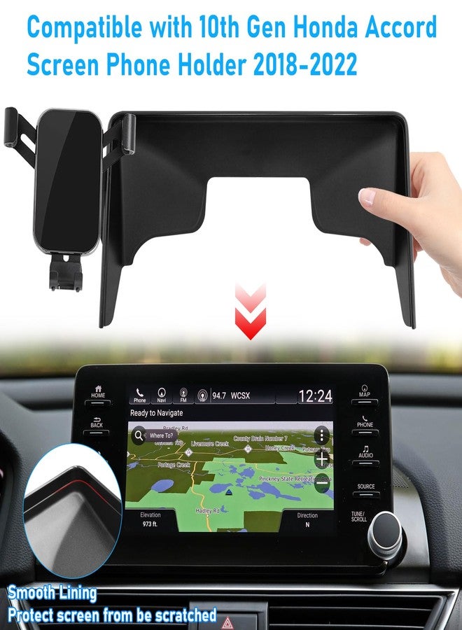 APESER Compatible with Honda Accord Phone Mount 2018 2019 2020 2021 2022,10th Gen Accord Phone Holder for 8 inch Navigation Screen,Accord Cell Phone Holder 360 Degree Rotation Mounted Anti-Shake,black - Image 2