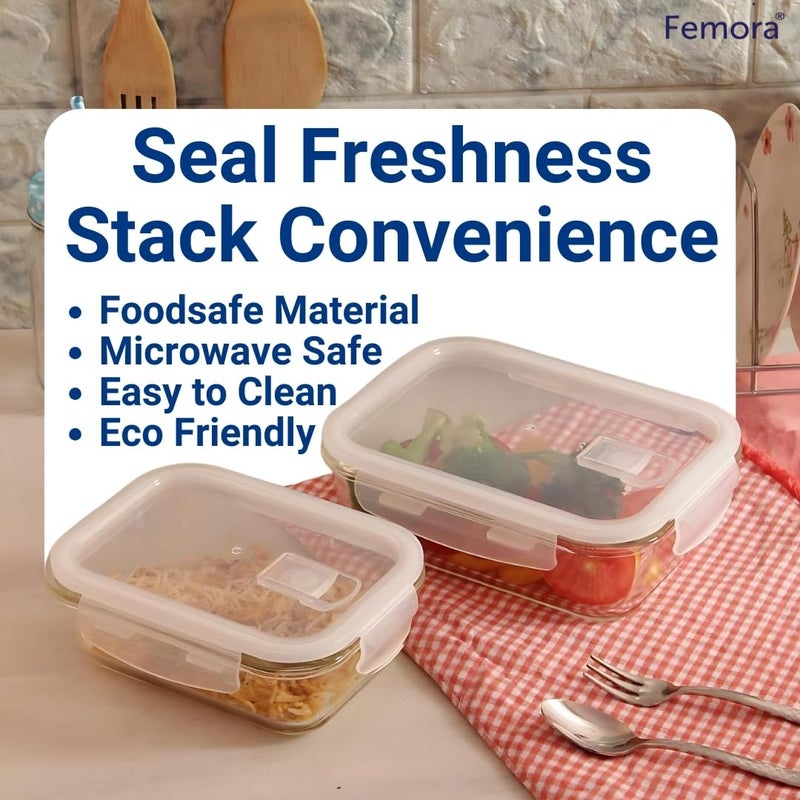 Femora Borosilicate Rectangularglass Food Storage Container With Air Vent Lid- 620Ml, 1 Year, Blue - Image 5