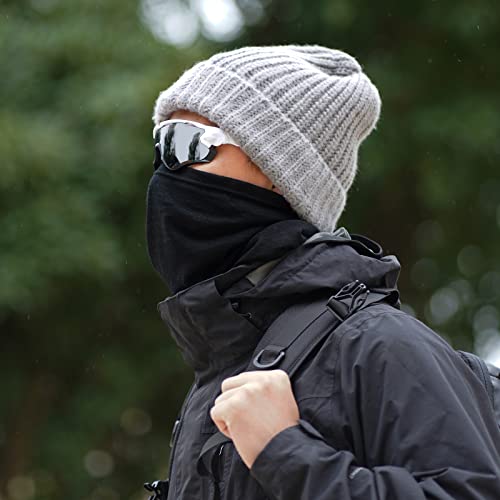 ACUSHLA 100% Merino Wool Neck Gaiter for Men & Women Ski Face Mask Winter Scarf Neck Warmer All Weather, Midweight Black - Image 5