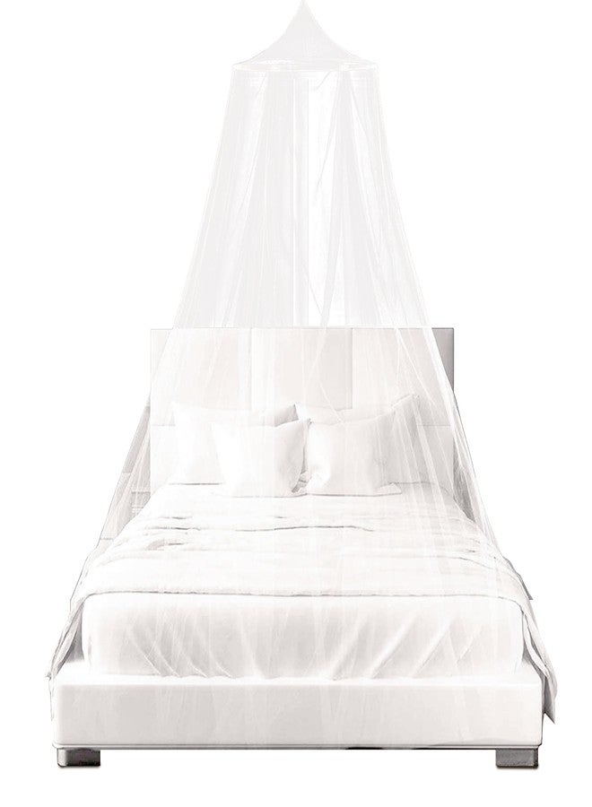 BUHUA Mosquito Net Bed Canopy, King Canopy Bed Curtains Queen Size from Ceiling, Dome Mosquito Netting Bed Tent Twin Girls Princess Canopy Bed Decor for Baby Crib, Kid Bed and Adult Beds, White - Image 1
