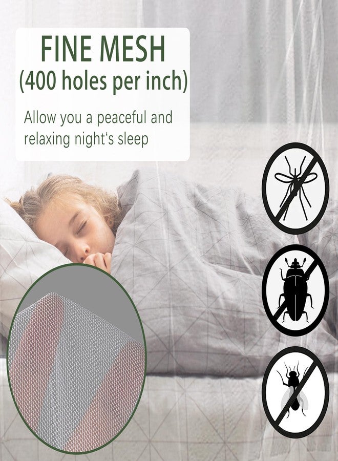 BUHUA Mosquito Net Bed Canopy, King Canopy Bed Curtains Queen Size from Ceiling, Dome Mosquito Netting Bed Tent Twin Girls Princess Canopy Bed Decor for Baby Crib, Kid Bed and Adult Beds, White - Image 4